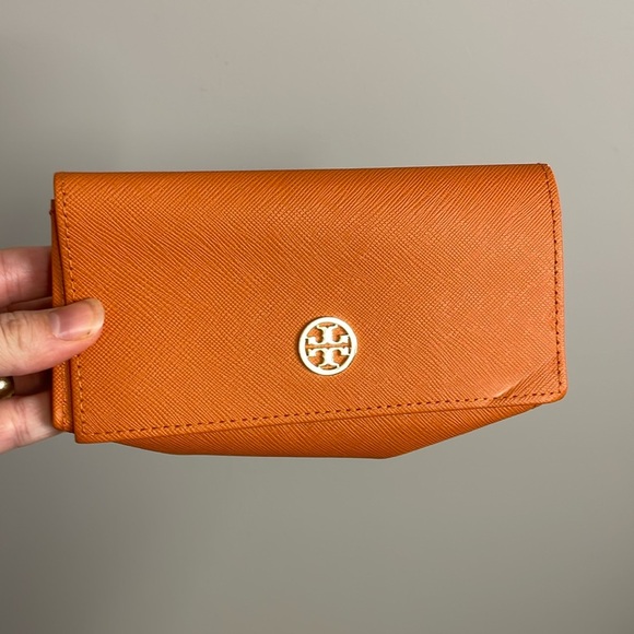 Tory Burch Sunglasses glasses case Orange clamshell Quiet luxury - Picture 1 of 8